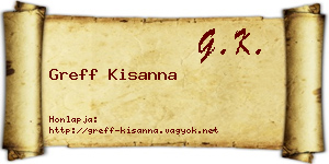 Greff Kisanna névjegykártya